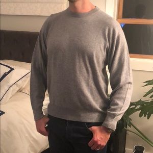 New grey cashmere crew neck sweater